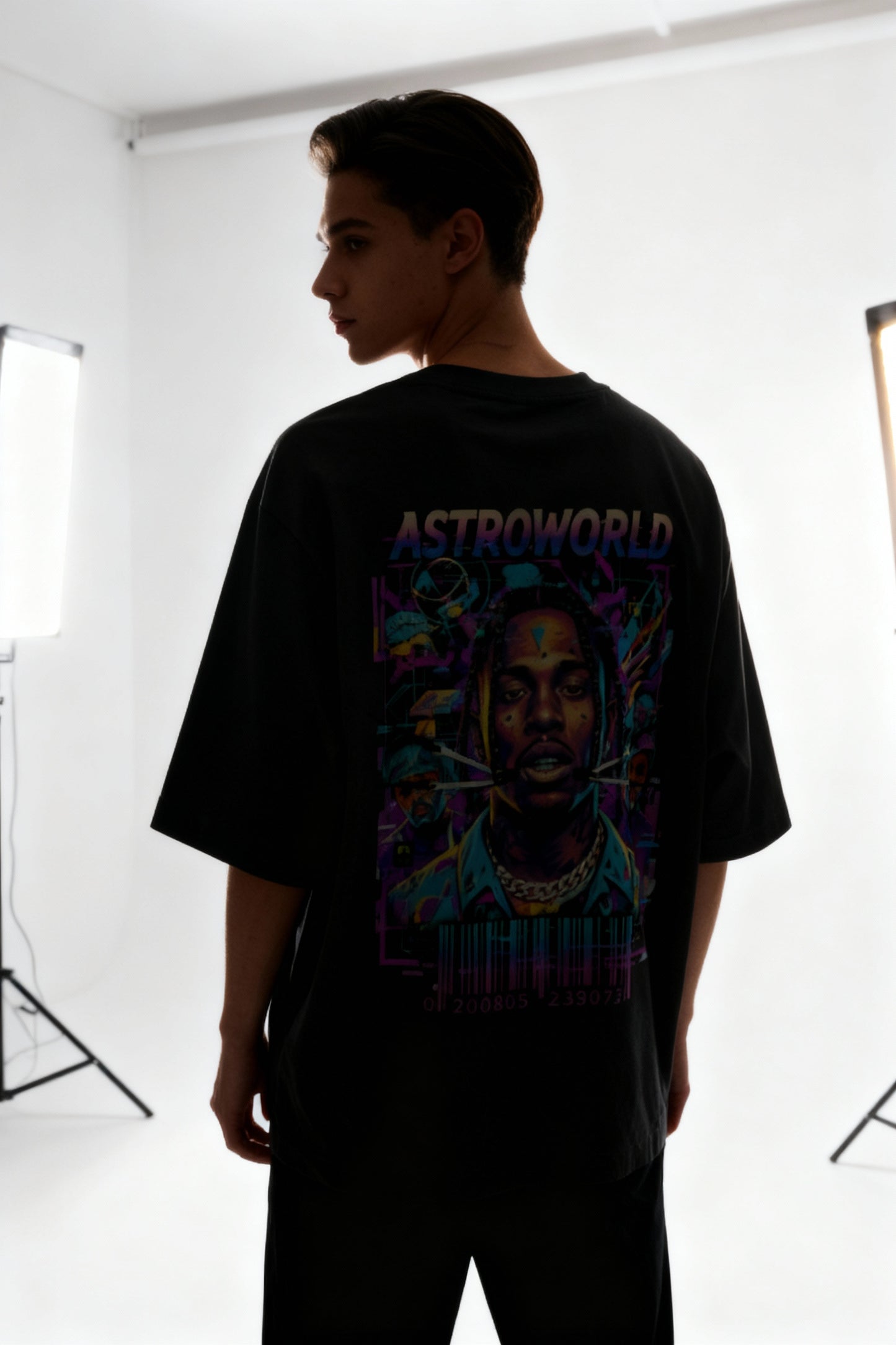 Astroworld Oversized Graphic T-Shirt – Retro Neon Hip-Hop Streetwear T Shirt