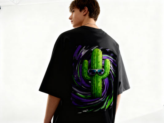 La Flame Cactus Psychedelic Tee – Streetwear Hip-Hop Style Shirt