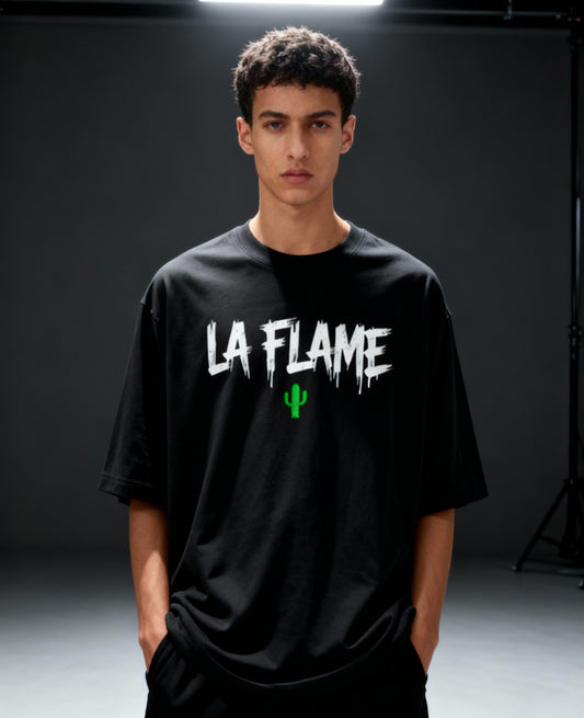 La Flame Cactus Psychedelic Tee – Streetwear Hip-Hop Style Shirt