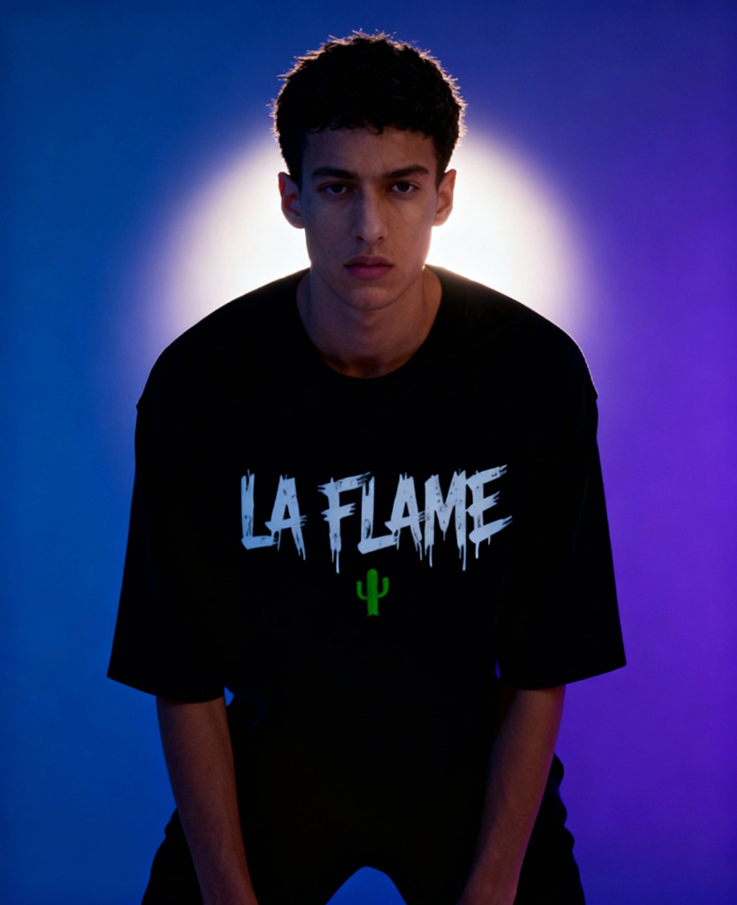La Flame Cactus Psychedelic Tee – Streetwear Hip-Hop Style Shirt