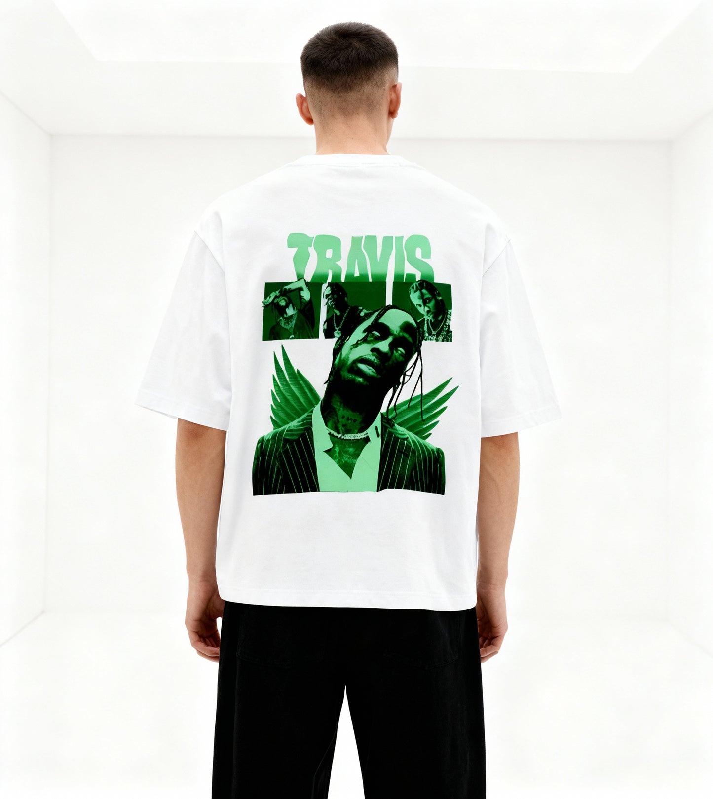 Travis Scott Green Angel Tee – Futuristic Hip-Hop Streetwear TShirt