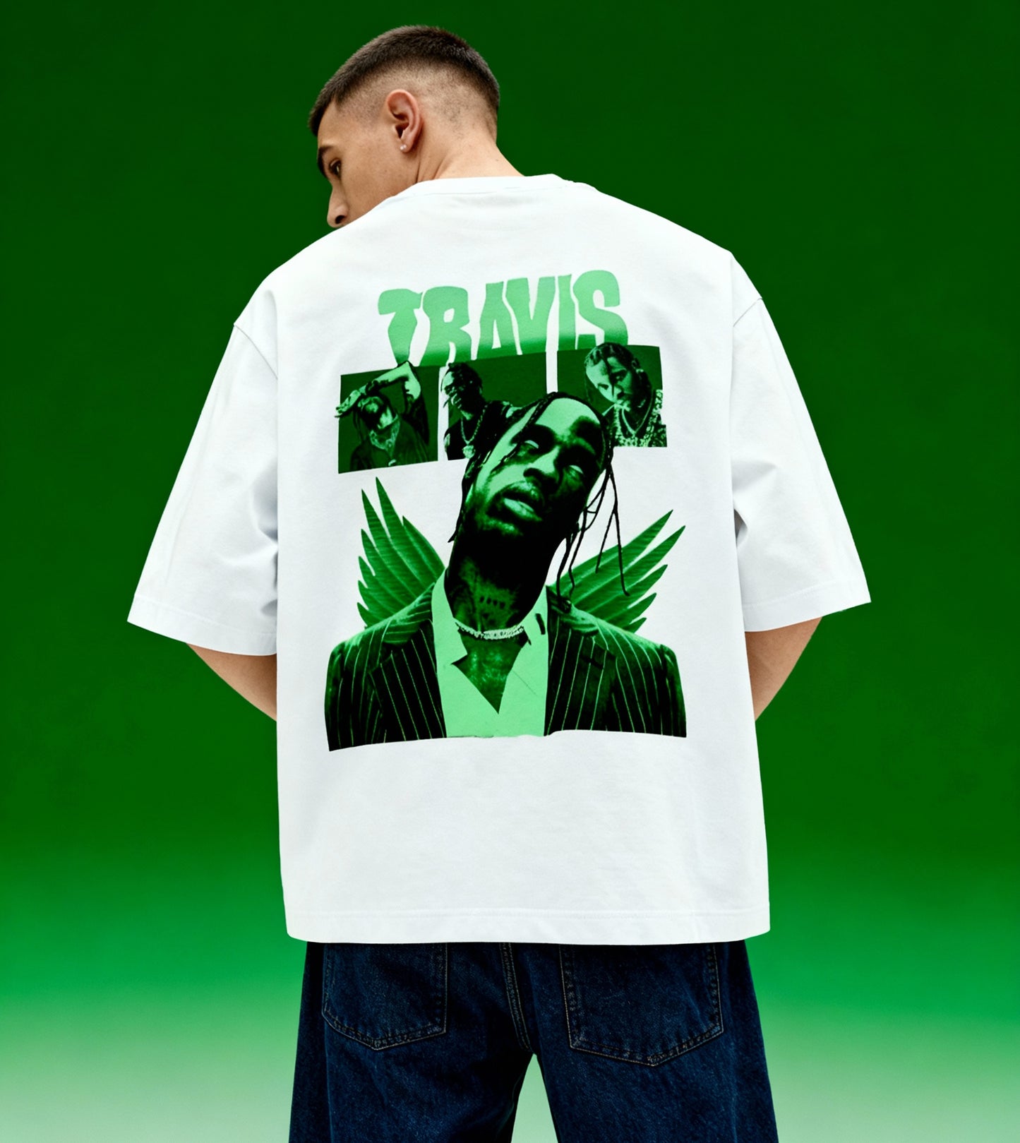 Travis Scott Green Angel Tee – Futuristic Hip-Hop Streetwear TShirt