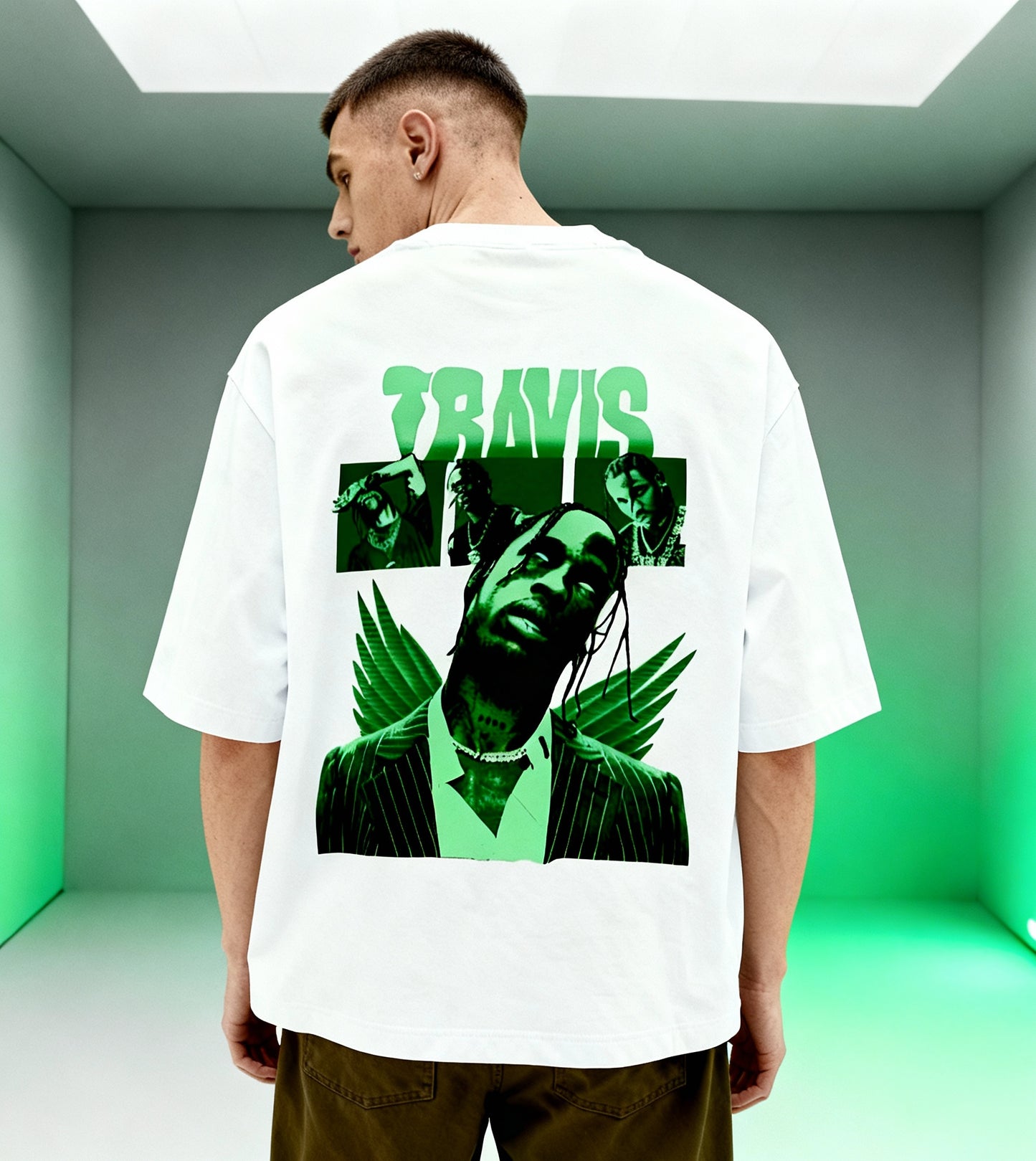 Travis Scott Green Angel Tee – Futuristic Hip-Hop Streetwear TShirt