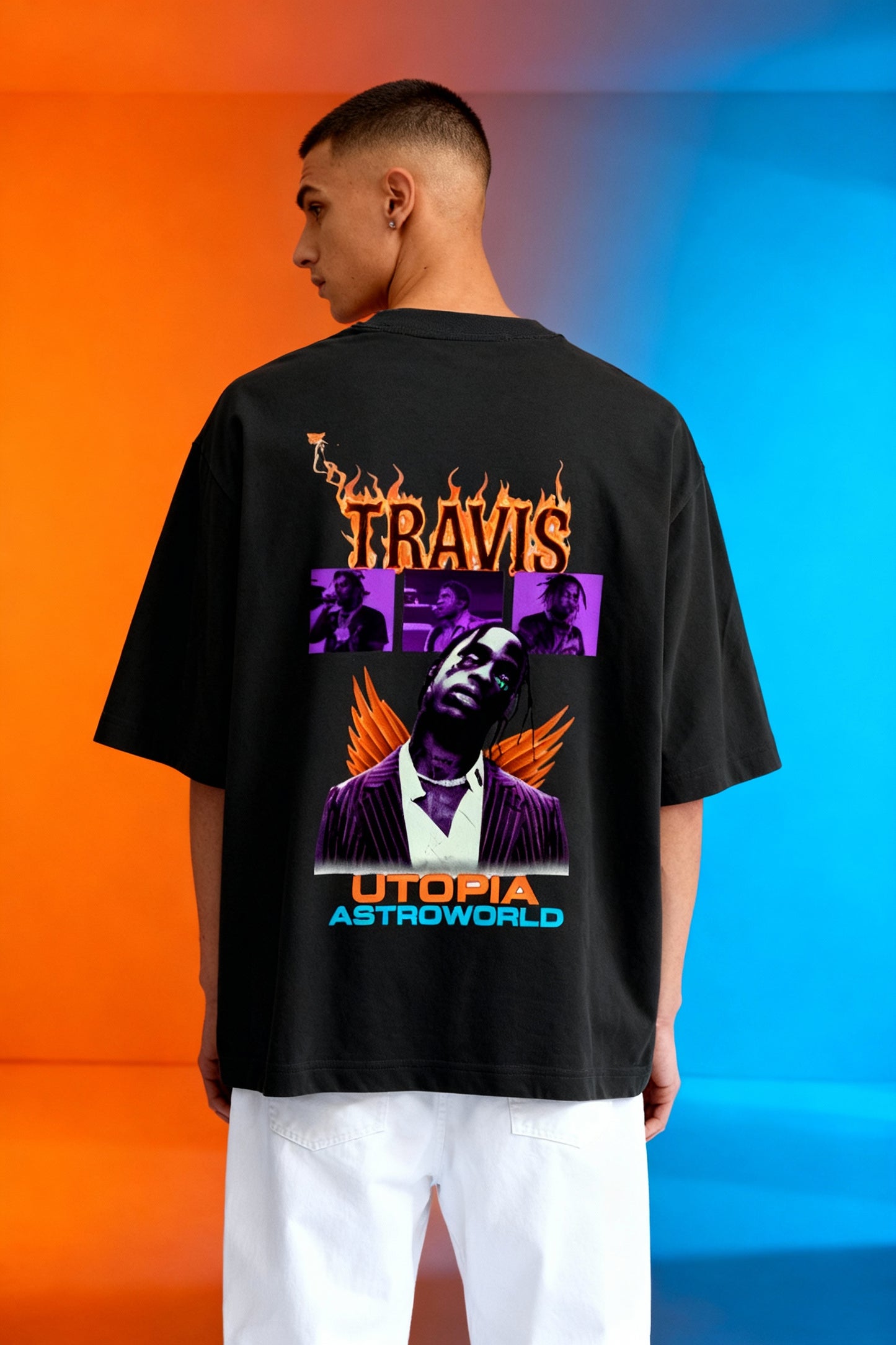 Travis Utopia Astroworld Graphic Tee – Flame Edition