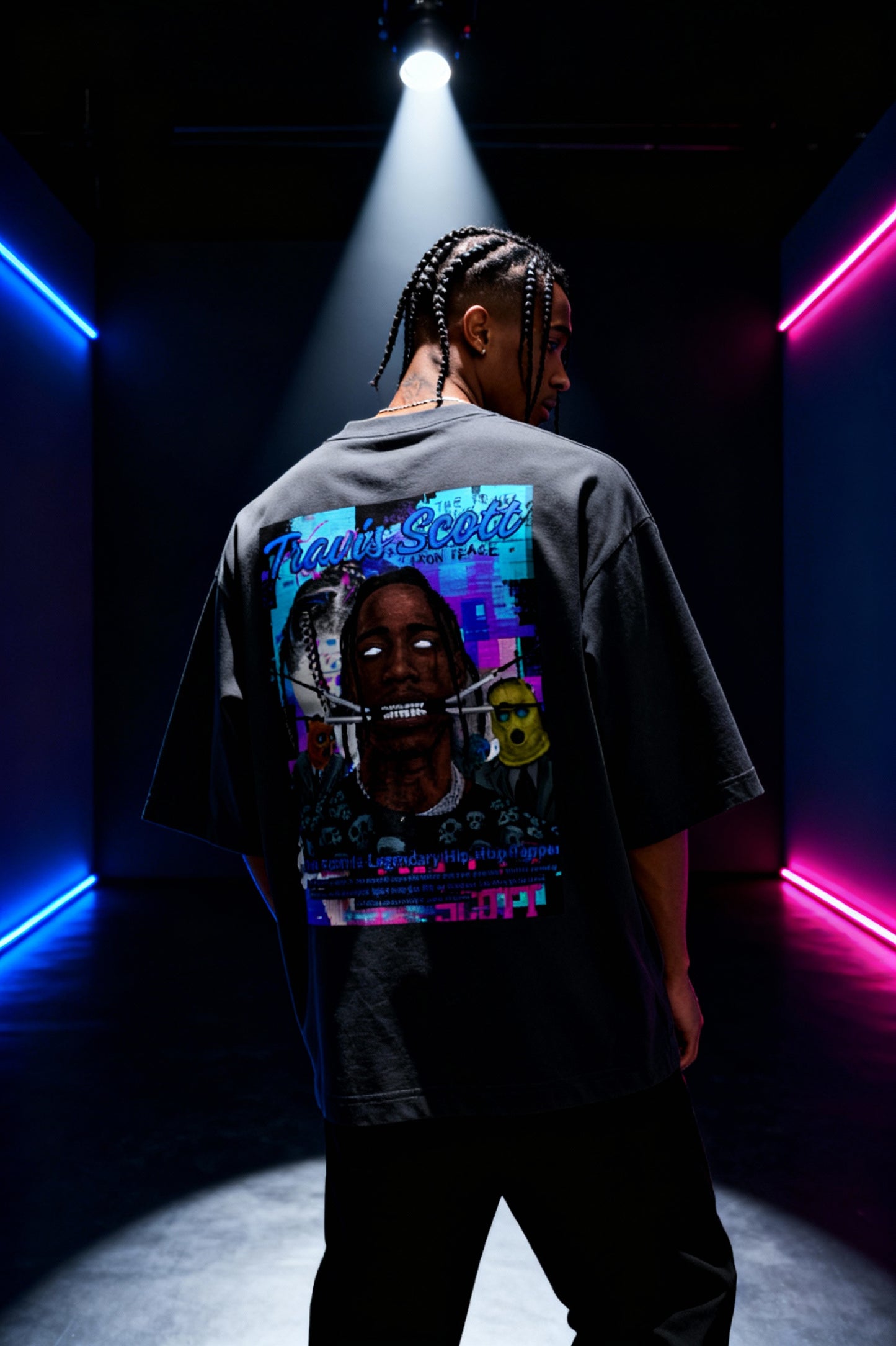 Travis Scott Cyber Glitch Oversized Graphic Tshirt – Legendary Edition