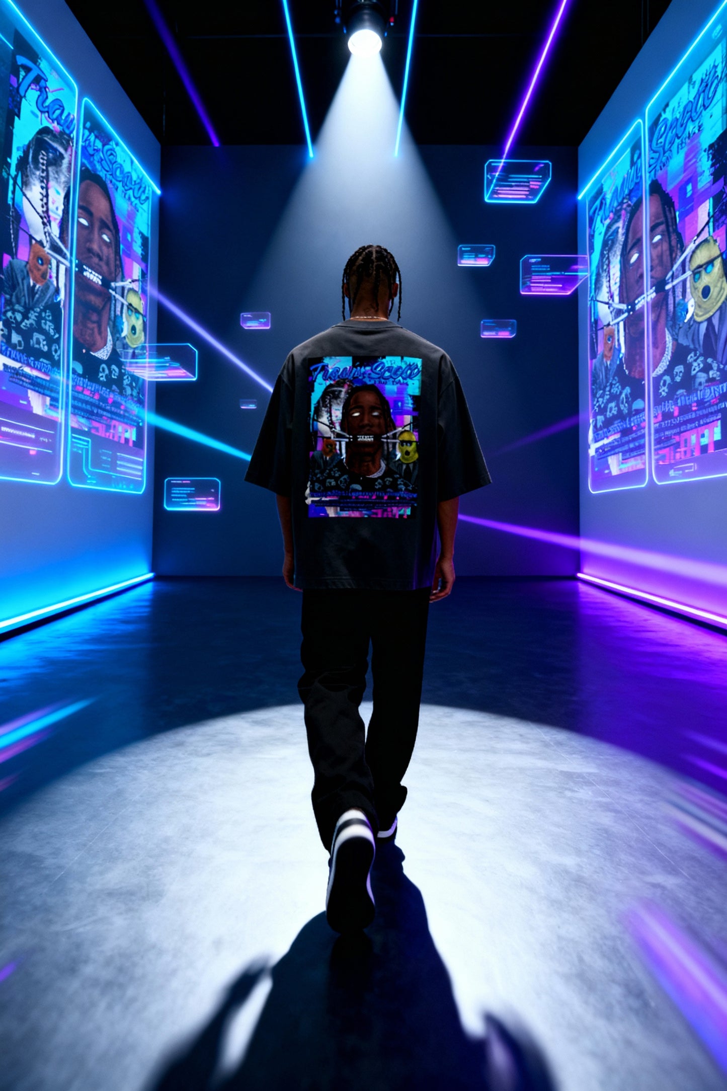 Travis Scott Cyber Glitch Oversized Graphic Tshirt – Legendary Edition