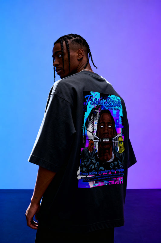 Travis Scott Cyber Glitch Oversized Graphic Tshirt – Legendary Edition