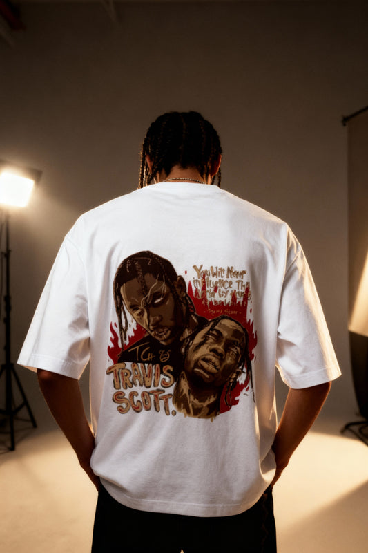 Travis Scott Illustrated Quote Tee – Motivational Hip-Hop Streetwear Shirt