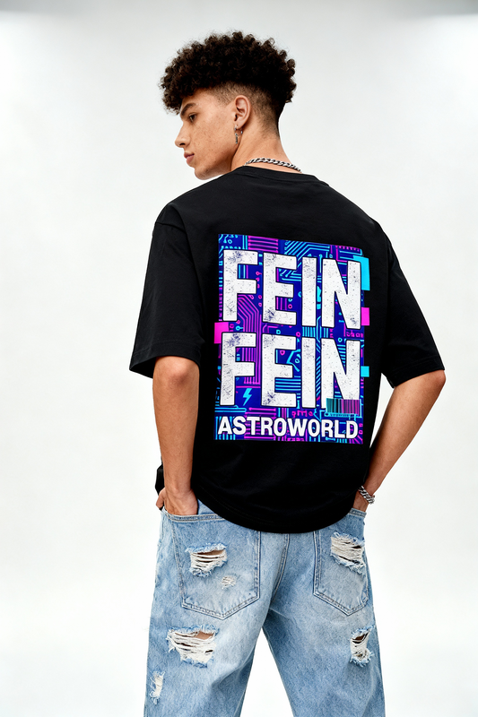 Astroworld FE!N Circuit Board Oversized Graphic Tshirt – Digital Pulse Edition